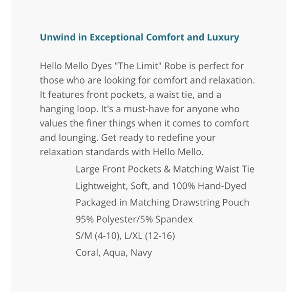 NEW hello mello tie dye lounge robe - Picture 11 of 12